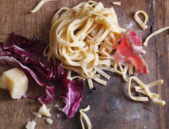Ingrediënten pasta met roodlof