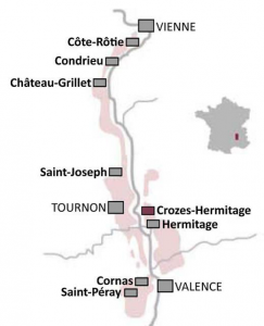 Kaartje Noord-Rhône