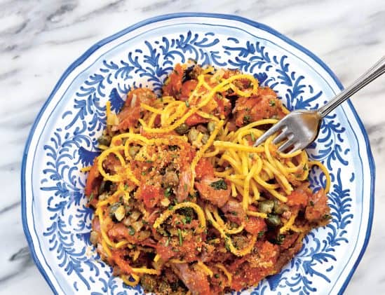 Tagliolini al tonno uit het kookboek Big Mamma's cucina Popolare