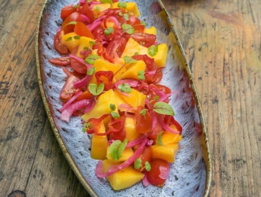 Mango ceviche uit het kookboek Mi Casa Peru van Katinka Lansink Dodero