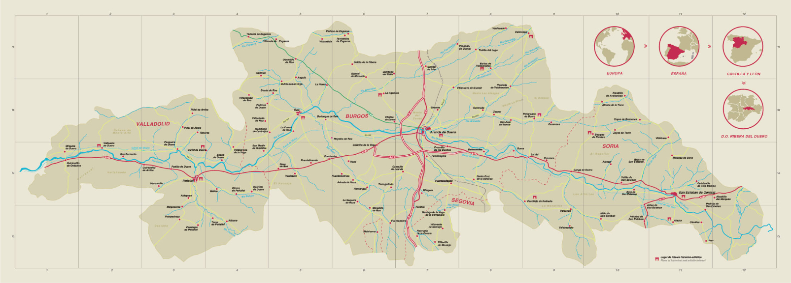 Kaart Ribera del Duero mapa-bodegas-ribera_