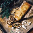 Hartige strudel met olijven en feta van de Holy Kauw Company; vegetarisch kerstmenu